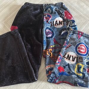 Boys Colorful Baseball Sports Team Fleece Pajama Pants - Size L